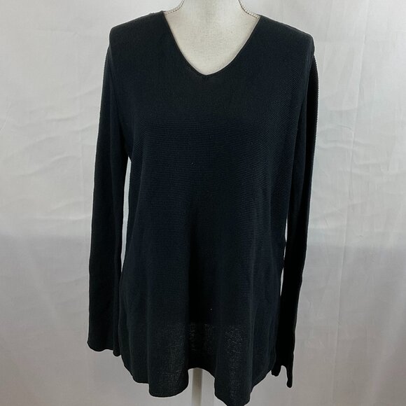 Max Mara Sweater L Black Semi-Sheer Long Sleeve - Picture 1 of 11
